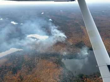 The Summit Lake Fire in the Upper Peninsula, burning in the McCormick Wilderness area on federal land. 