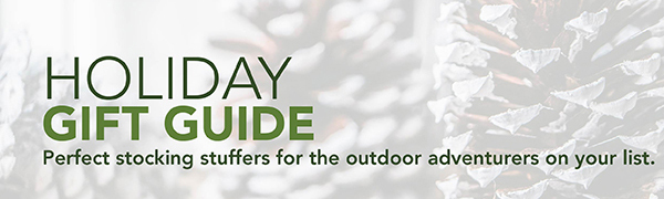 Holiday gift guide: Perfect stocking stuffers for the outdoor adventurer on your list (with pinecone background)