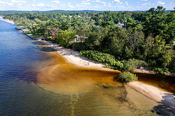 bird's-eye view of lakeshore