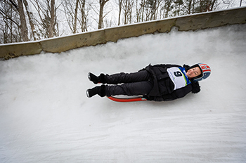 person on luge