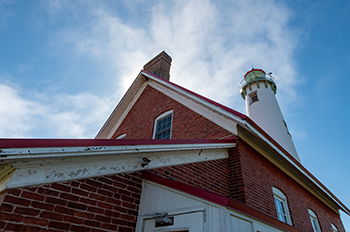 Tawas Point Lighthouse close up.