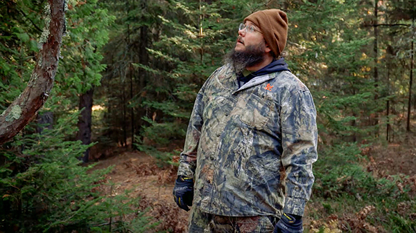 Aaron Jones enjoys a woodland hike at Wilderness State Park.