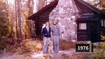 A rustic cabin visit to Wilderness State Park in 1976.