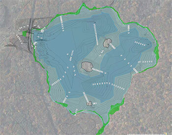 Hall Lake bathymetric map