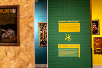 Multiple walls of the exhibit.