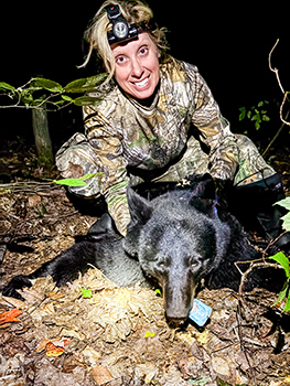 Hunter Paulla Schemm is pictured with her bear harvest from 2025.