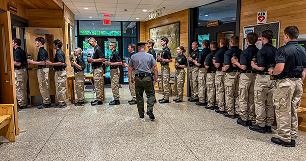 Cadets were expected to march in unison during their time at the academy.