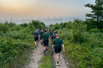 Cadets went on a trail hike for morning physical training.