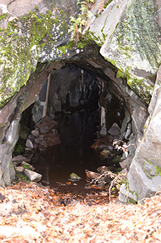 opening of an abandoned mine shaft