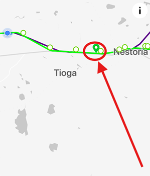 A map shows the location of a water hazard along Trail No. UP8 in Baraga County.