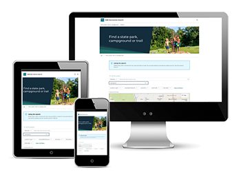 screen shots of RecSearch on various devices