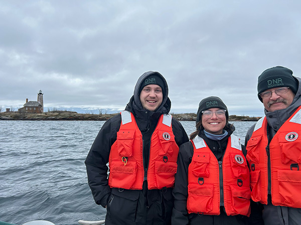 DNR creel clerks on Isle Royale, where they surveyed anglers in summer 2025.