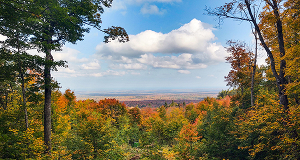 The view from Mount Arvon during the fall color season.