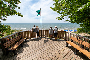 Beach flag at Hoffmaster State Park