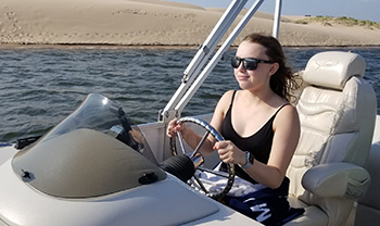 Boating on Silver Lake near the sand dunes