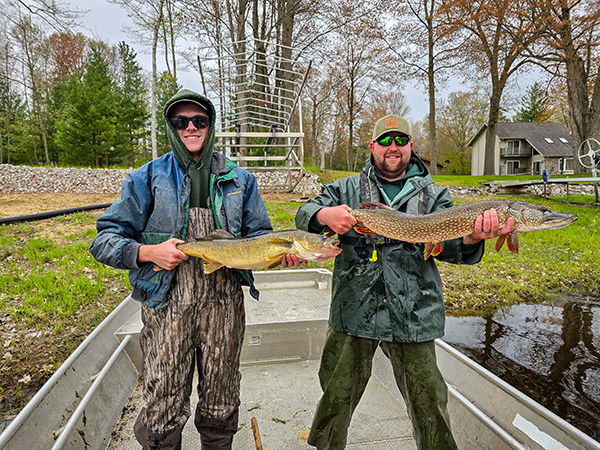 A walleye and northern pike captured during surveys at Secord Lake are shown.
