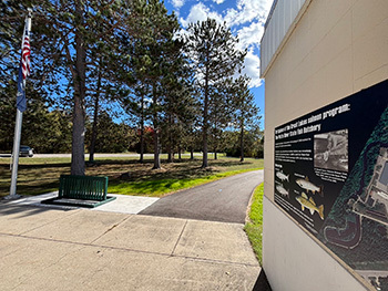 A new accessible paved trail was recently completed at Platte River State Fish Hatchery (Benzie County).