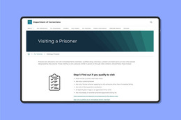 MDOC's Visiting a Prisoner page displayed on a minimal background