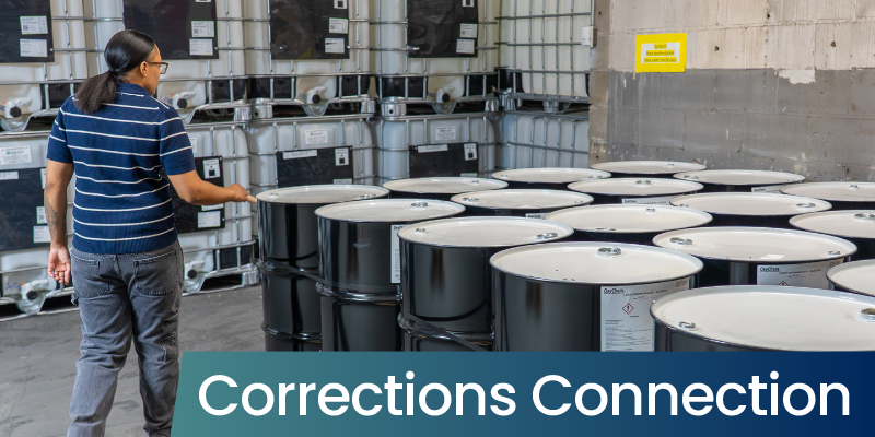 Cara at her manufacturing job.