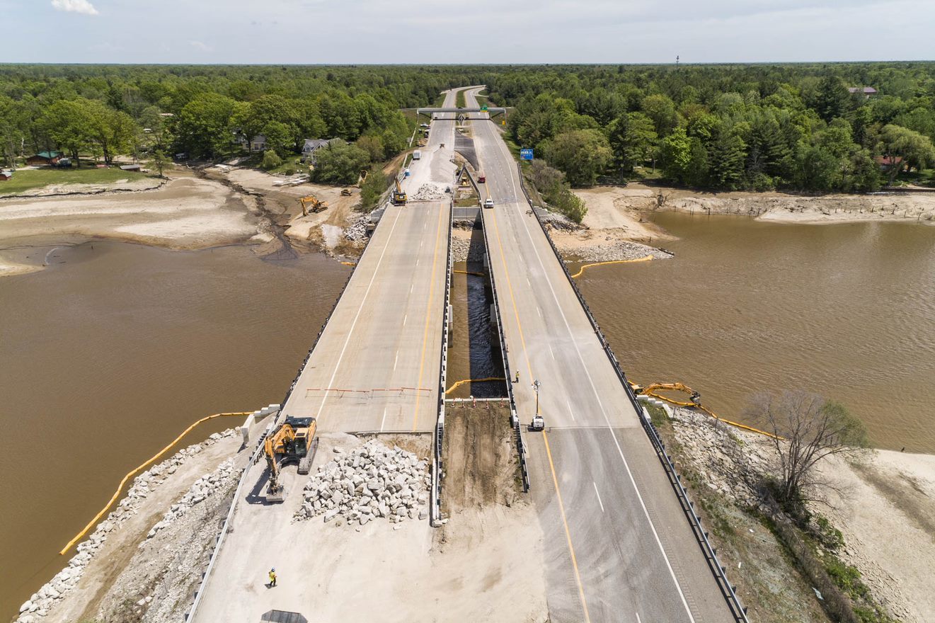 US-10 repairs following historic flooding near Sanford