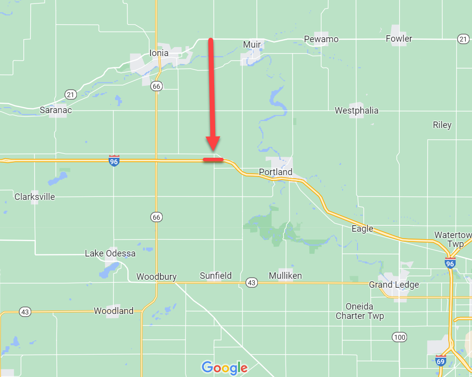 Lane closures: WB I-96, Ionia County, May 31 - September 1