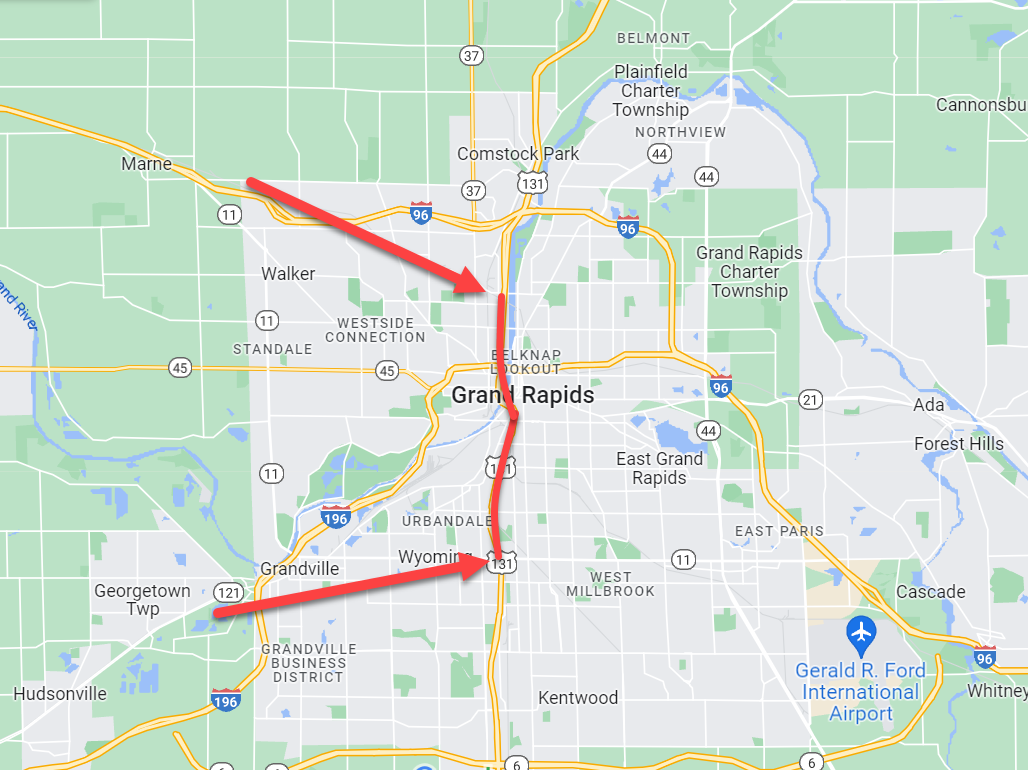 Lane closures: SB US-131, Grand Rapids, September 23