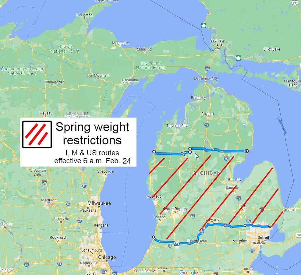 Weight restriction map