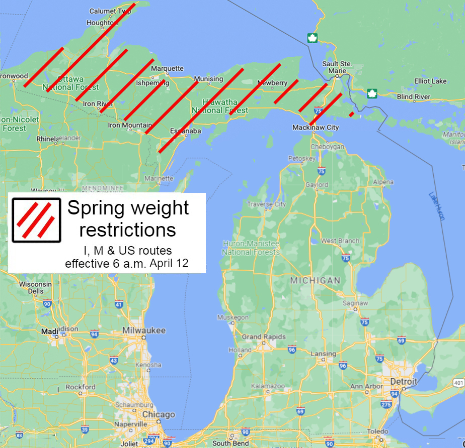 Weight restriction map