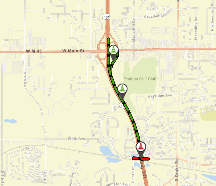 US-131 lane and ramp closures in Kalamazoo, Jan. 7 US-131 lane and ramp closures in Kalamazoo, Jan. 7