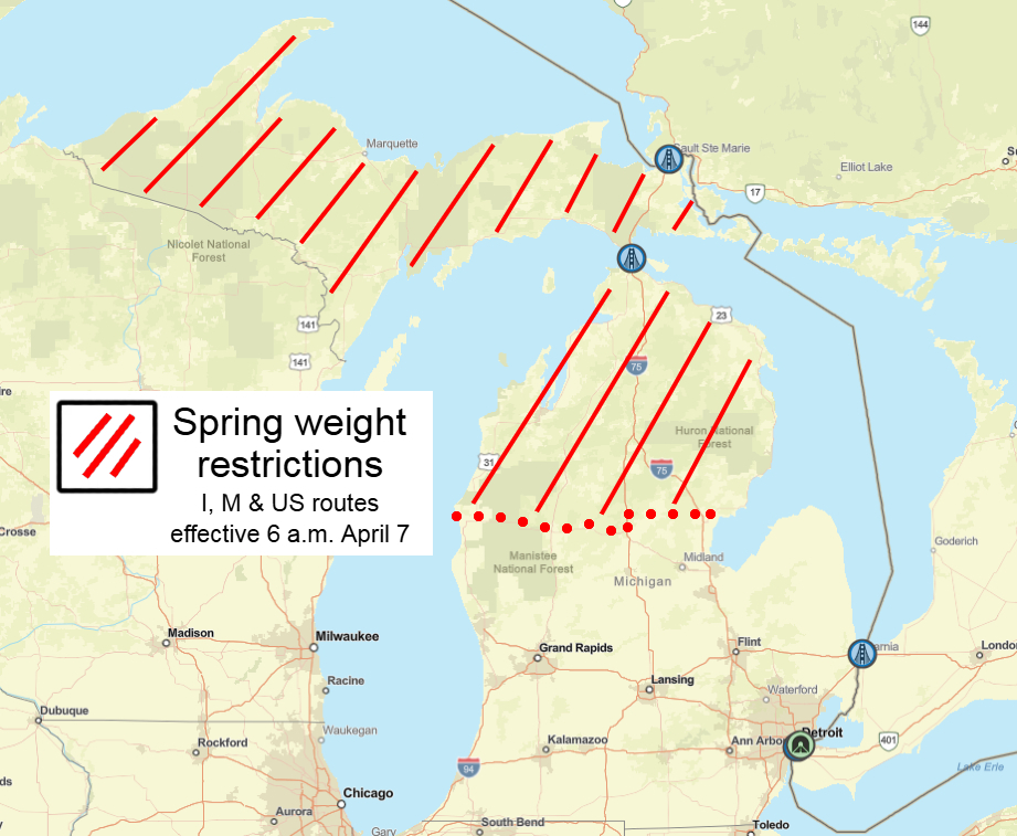 Weight restrictions map