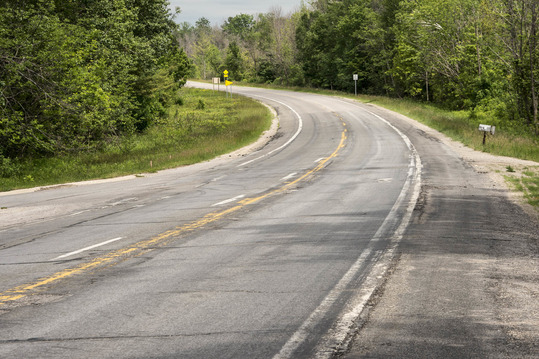 M-115 in Benzie County before reconstruction.