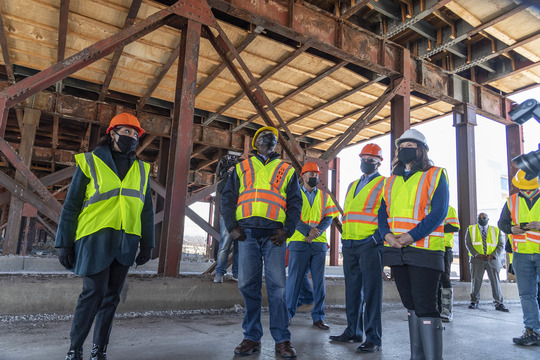 Governor Whitmer visited the Miller-Rotunda bridge in 2021.