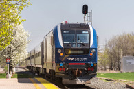 An Amtrak train in Michigan. 