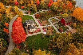 A farm at Frederik Meijer Garden & Sculpture Park during fall. 