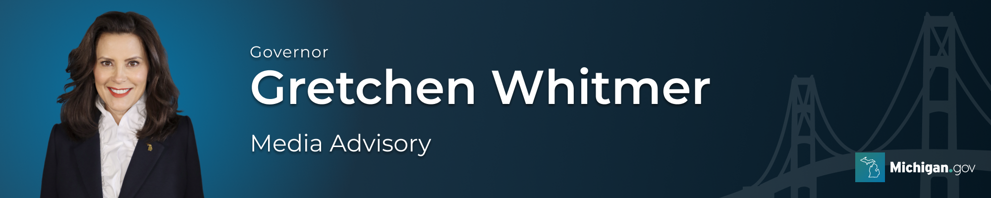 Gov. Whitmer Media Advisory Header