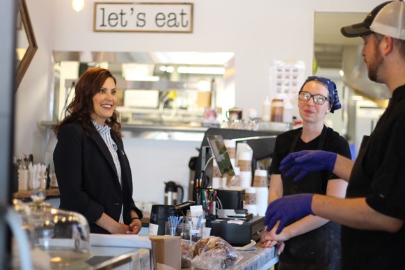 Governor Whitmer visiting a bakery