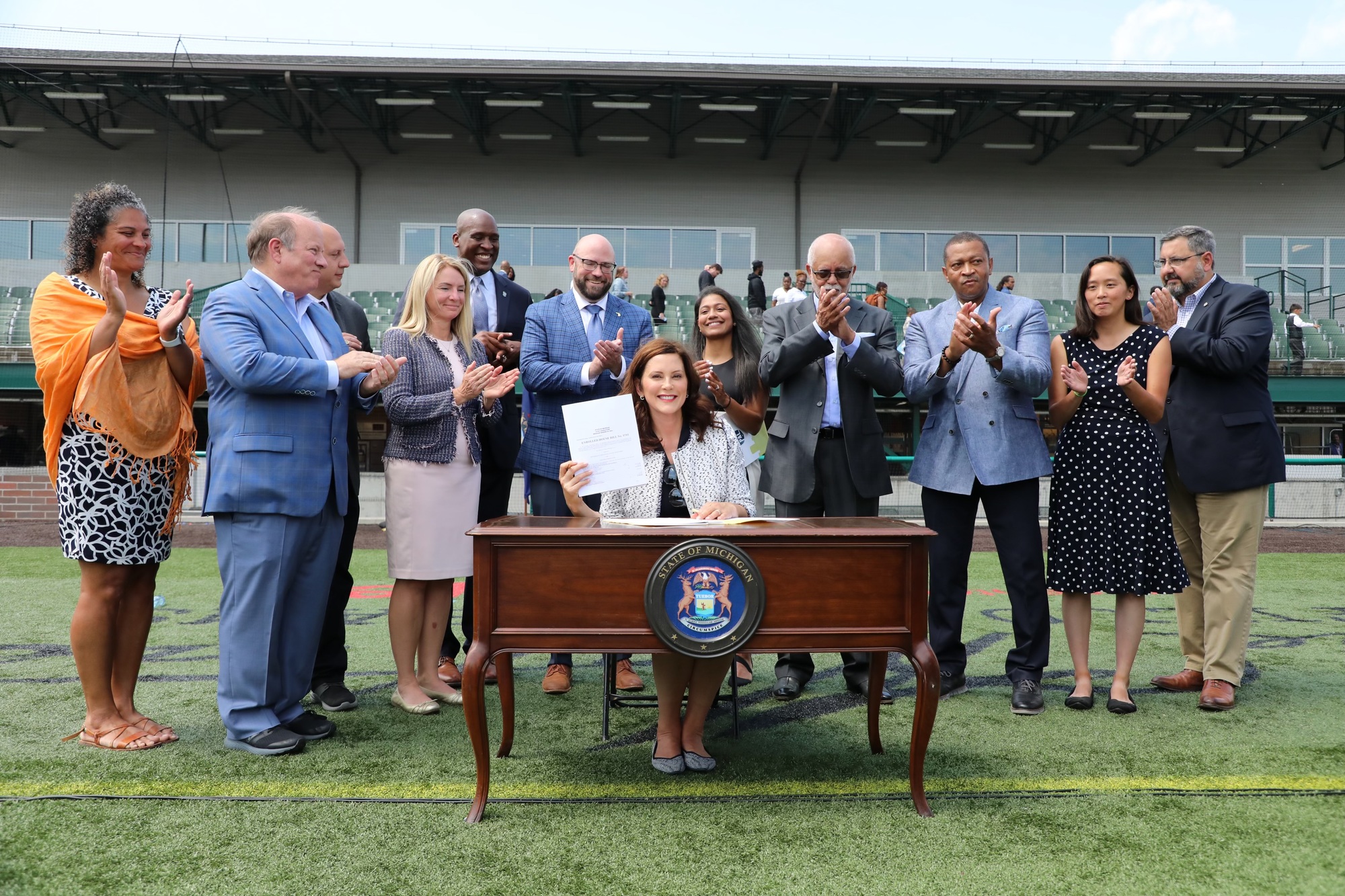 Gov. Whitmer with the signed budget