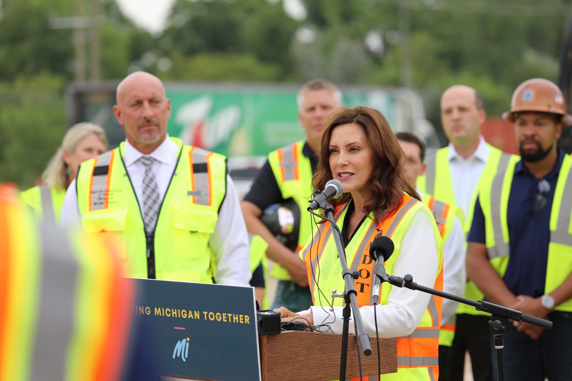Governor Whitmer Tours Mound Road Construction Project 