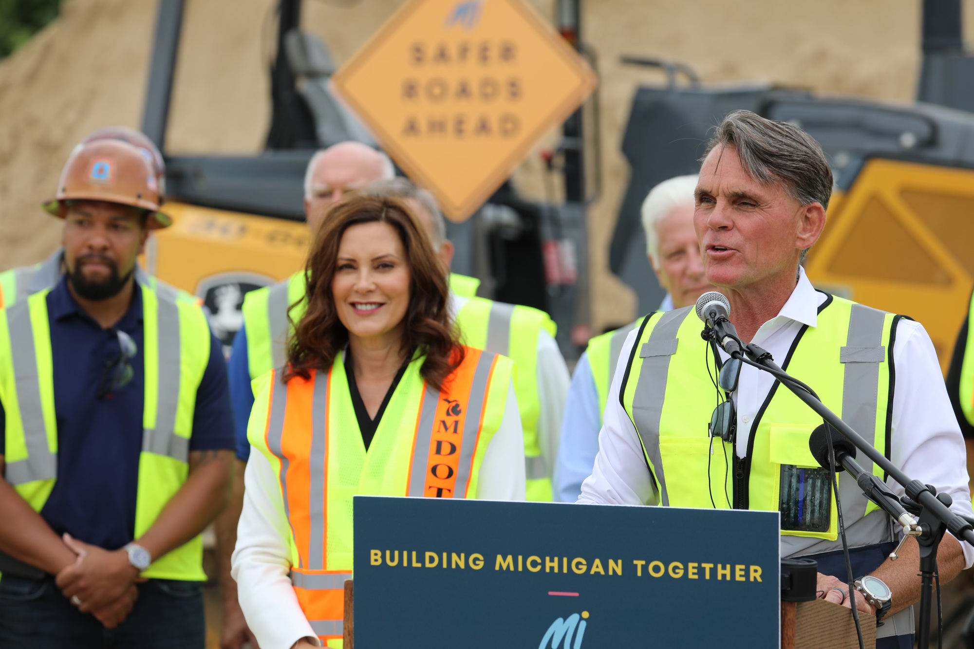 Governor Whitmer Tours Mound Road Construction Project 