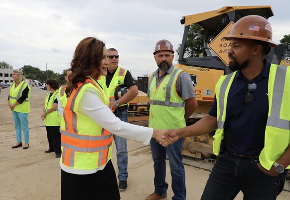 Gov. Whitmer at a construction site