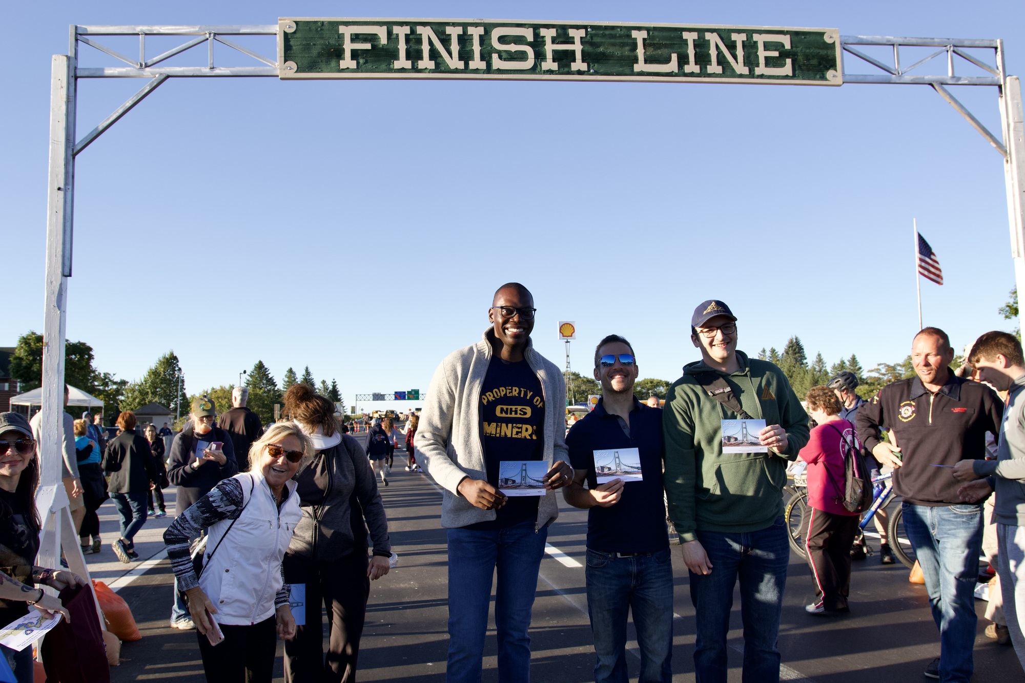 Lt. Governor Garlin Gilchrist II crosses the finish line at the bridge walk