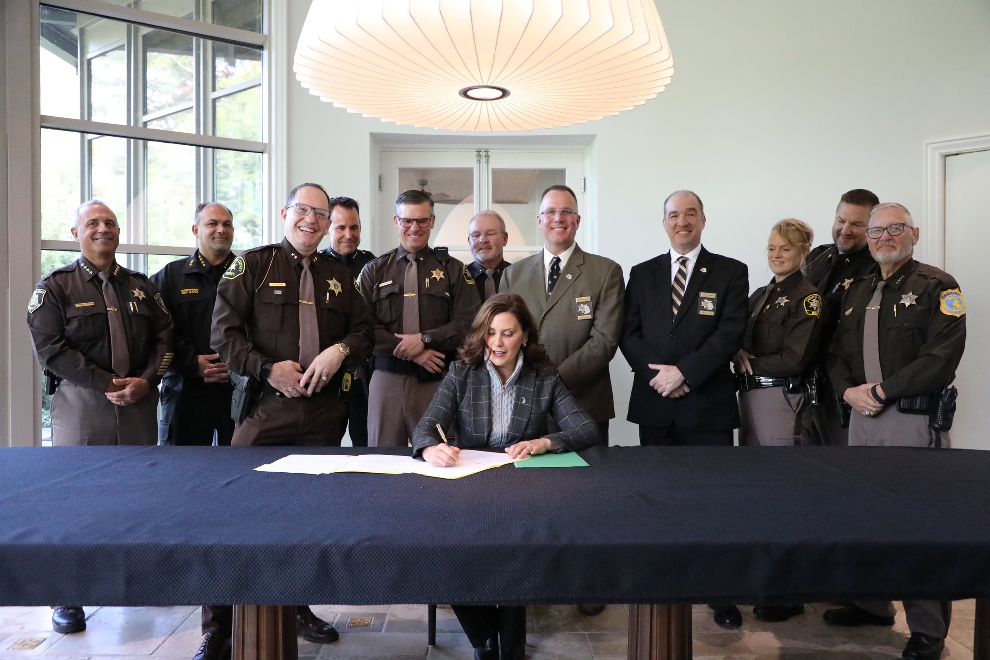 Governor Whitmer with Law Enforcement 1