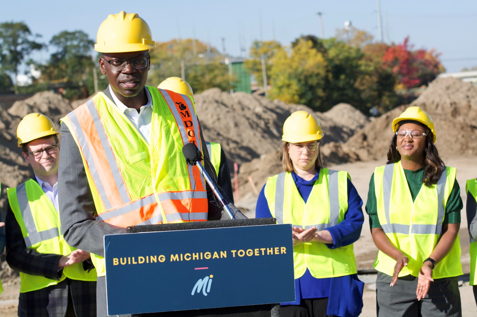 Lt. Gov Gilchrist speaks at podium during the event