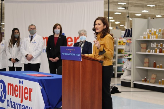 Governor Whitmer speaks at bill signing event to lower cost of prescription drugs. 