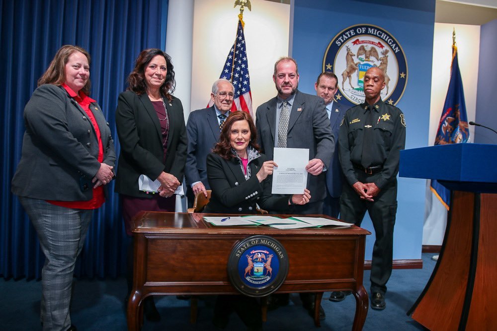 Governor Whitmer signing public safety bill