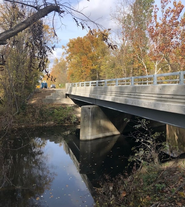 photo showing completed bridge work