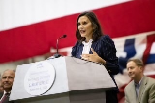 Gov. Whitmer at Ship Keeling Ceremony