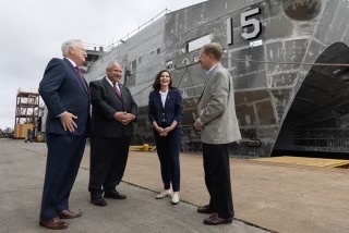 Gov. Whitmer at Ship Keeling Ceremony