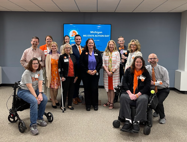 Representative Carrie Rheingans pictured with the Multiple Sclerosis Society on their advocacy day at the state's Capitol.