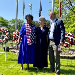 Harper Woods Memorial Day ceremony with Mayor Valerie Kindle and Sen. Kevin Hertel.